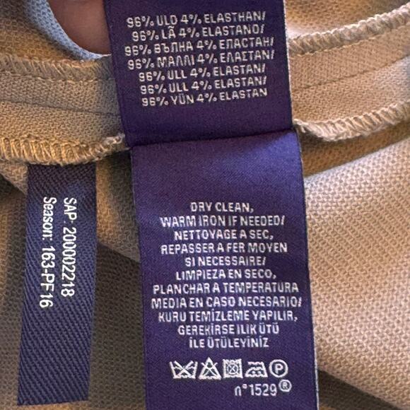 Ralph Lauren Purple Label Wool Crepe Stretch Flat Front Pants Pink Women's 8 - Picture 10 of 13